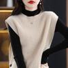 Jersey de Punto sin Mangas con Cuello Redondo para Mujer, Chaleco, Top Corto Exterior Holgado Casual con Abertura, Suéter de Punto