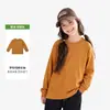 Camiseta básica de algodón puro de manga larga con cuello redondo acanalado, simple y versátil, de ajuste holgado, cómoda para otoño e invierno, suave y amigable con la piel, ropa unisex para niños