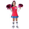 Disfraz de Addison de Zombie College, falda rosa para animadora infantil, bola de pelo larga de animadora morada y cuerda para el pelo a juego