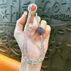 Cadena para Teléfono con Abalorios de Fresa Incrustados de Diamantes, Llavero, Colgante para Mochila, Llavero de Coche, Regalo Pequeño, Venta al por Mayor de Comercio Exterior