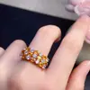 Anillo de Zafiro Amarillo Natural, Gema Grado 5A, Tamaño 3*4mm, Finamente Elaborado en Plata 925