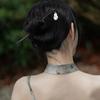Lírio do vale franja strass rabo de peixe grampo de uma palavra bola redonda coque liga haste de cabelo novo estilo chinês garfo de cabelo feminino