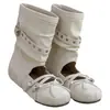 Primeiro Encontro com as Botas de Renda Estilo Ballet de Cano Médio para Mulheres da Temporada, Apresentando Fivela de Cinto e Aumento de Altura Oculto, Nova Versão Coreana do Verão 2026 com Design de Laço