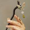 Bonita Pasador de Madera de Durazno Accesorios para Cheongsam Pasador de Durazno para el Cabello de Mujer Bola de Pelo en la Cabeza Adorno de Cabeza Guofeng
