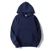 Sudadera con capucha de forro polar de color liso, manga corta, para otoño e invierno, para hombre y mujer, estilo casual holgado, disponible en 19 colores, sudadera deportiva