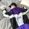 Chamarra Ulzzang Estilo Harajuku Hong Kong Moda Callejera Marca Combinación de Colores Chamarra Holgada Ropa Deportiva Cortavientos Hombres y Mujeres Fresco