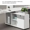 Set de Escritorio y Silla de Oficina para Personal, Estación de Trabajo Blanca Creativa Simple Moderna para 4/6 Personas con Divisor, Escritorio Financiero