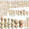 Puente de Arco de Columna Romana Pilar Pequeño de Madera Accesorios para Automóviles Pequeños Columna Redonda de Madera Maciza Dongyang Gabinete de Vino Pata de Mesa Calabaza Romana