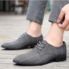 Zapatos de Tela Zapatos Casuales para Hombre Transpirables de Punta Lona Zapatos de Cuero Negocios Coreanos Zapatos de Vestir para Hombre