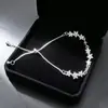 Pulsera de Flor de Glicina Estilo Zhao Yingzi con Sonrisa para Mujer, Pulsera de Circonita, Diseño de Nicho, Joyería de Lujo Ligero con Cierre Deslizante