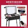 Estuche de Maquillaje Profesional para Maquillador con Luz, Gran Capacidad, Soporte de Espejo, Carrito de Maquillaje Nupcial de 24 pulgadas, Hebilla Magnética