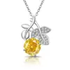 Tiktok Live Venta Caliente Piedra Preciosa Colorida Diamante de Alto Carbono Corte Rosa Milenio Collar para Mujer Moda Transfronteriza Europea y Americana Colgante de Diamante Completo