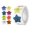 500 pegatinas/rollo 2.5cm estrellas autoadhesivas pegatina de carita sonriente pegatina de decoración de tabla de bonificación etiqueta adhesiva
