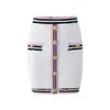 Outono/Inverno 2026 Novo Estilo Socialite Luxo Leve Botão Dourado Color Block Slim Fit Gola Redonda Jaqueta Cardigan + Conjunto de Saia para Mulheres
