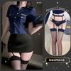Noite Dourada Lingerie Sexy Mulher Polícia Sexy Recortes Tentação Uniforme Jogo de Role Play Apaixonado Roupa de Boate Qqny