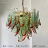 Lámpara de araña para sala de estar estilo Murano Antiguo Medio Estilo Francés Villa Estilo Americano Arte Creativo Personalidad Lámpara de araña de cristal con pétalos verdes
