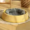 Nido de Gato de Ratán para Todas las Estaciones, Cálido en Invierno, Esterilla para que Duerman los Gatos, Rascador de Gato Tejido, Suministros para Gatos Todo en Uno