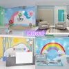Decoración de fondo de escenario de aula de elocuencia del anfitrión arte de papel tapiz clase de capacitación educación temprana papel tapiz del mostrador