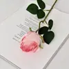 Ramo de Rosa Búlgara de Cabeza Única de Seda Simulada de Alta Gama Decoración de Flores Artificiales Decoración de Mesa Interior para Sala de Estar