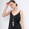 Collar transfronterizo con explosiones de Amazon, estilo europeo y americano, hojas de ginkgo, cadena de lana de aleación de moda para mujer.