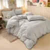 Conjunto de Quatro Peças de Colcha de Verão com Fio Bouclé com Cobre de Cama, Núcleo de Colcha de Renda Ultra Macio e Amigável à Pele para Ar Condicionado Doméstico