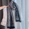 Novo cachecol boho de algodão e linho com estampa de castanha, cachecol macio de outono e inverno para mulheres Mori, peça de outer wear com cores combinadas para viagem