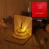 Cartão de felicitações de aniversário pintado à mão 3D música senso som luminoso casal enviar meninos e meninas namoradas ins estilo cartão
