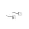 Pendientes Cuadrados Pequeños de Dibujo en Plata de Ley S999 para Mujer, Simples, Plateados, Elegantes, Mini, Delicados, Pendientes de Clavo para Cartílago de la Oreja de Alta Calidad