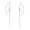 Brincos de Linha de Orelha Estilo Coreano com Borla de Pérola Artificial para Mulheres Longos Simples Fashion Versátil Elegantes Joias de Orelha
