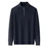 Sudadera gruesa para hombre con forro polar, media cremallera, color liso, cuello alto y capa interior cálida, nueva colección otoño/invierno 2026