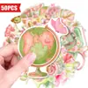 Compra Directa Transfronteriza [con Certificación Ce.Cpc] 50 Piezas de Pegatinas Decorativas Artísticas Vintage Estilo Francés Tono Rosa Colección de Tiempo