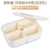 Fiambrera de plástico de grado alimenticio con compartimentos, sellada, para refrigerador, congelador, crisper, apta para microondas, fiambrera para estudiantes