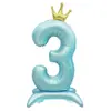 Globos de Corona de Pie de 42 pulgadas Transfronterizos en Rosa, Azul y Negro Números 0-9 para Decoraciones de Cumpleaños de Niños y Niñas al por Mayor