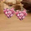 Pendientes de Acrílico 2D de Corazón Rosa y Rosa Roja, Venta Caliente Transfronteriza, Diseño Creativo, Regalo de Vacaciones para Damas