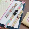 Pulseira de Silicone Magnética com Três Contas Desenho Animado Adequada para Xiaomi Mi Band 10/9/8 Geração Universal