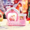 Venta caliente de nuevos productos transfronterizos: Portalápices de casa de Navidad con luz, caja de almacenamiento, regalo para estudiante, portalápices de resina, adorno de almacenamiento de escritorio