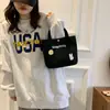 Bolsa Pequena de Lona Personalizada para Mulheres, Bolsa de Almoço Fofa, Sacola de Compras, Nova Bolsa de Mão da Moda, Doce Bolsa para Celular para Mulheres