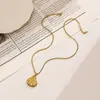 Collar de Acero Inoxidable Acero de Titanio Verano Océano Gama Alta Elegante Europeo y Americano Ins Chapado en Oro de 18K No se Desvanece Femenino con Diamantes de Colores