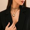 Design Geométrico Europeu e Americano Doce Cool Colar Feminino Joker Exagerado Macarrão Ovo Gargantilha Linha de Cera Puxada Vento Joia Choker