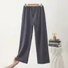 Nuevos pantalones anchos de otoño e invierno para mujer, con corte holgado, forro polar y un diseño casual a cuadros, que proporcionan calidez, protección contra el frío y un efecto adelgazante, perfectos para ropa de estar por casa.