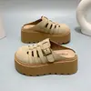 Pantuflas de Plataforma con Suela Gruesa para Mujer 2026 Verano para Exteriores, Zapatos Slip-On Perezosos para Personas Bajitas, Sandalias de Punta Cerrada Estilo Birkenstock