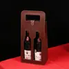 Caja de vino tinto de alta calidad, paquete doble con vino, caja de embalaje para vino, caja de cuero, en stock, caja de vino tinto