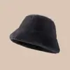 Sombrero de felpa blanco para mujer, invierno, lindo, celebridad de internet, engrosado, estiliza la cara, pequeño, celebridad de internet, moda, visón sintético, transfronterizo, sombrero de pescador