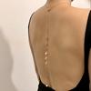 Europeu e Americano Sexy Borboleta Costas Abertas Corrente Moda Metal Rosa Pérola Colar Feminino Praia Corrente de Corpo