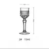 Copa de Vino Blanco Blanca con Relieve y Base Alta, Vaso de Vidrio para Licores, Vaso de Chupito para Vino Blanco, Copa de Vino Pequeña con Pie, Capacidad Pequeña