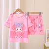 Pijamas de verano para niños, novedad de 2025, de manga corta, finos, para niños, grandes, adolescentes, ropa de casa, ropa exterior.
