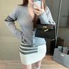 TB Principios de Otoño Nuevo Cuello en V Tejido de Lana Cárdigan Suéter Trenzado de Cuatro Barras Casual Sencillo Versátil Chaqueta Estilo Universitario
