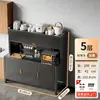 Estante de cocina de pie multicapa, gabinete para horno de microondas, aparador multifuncional de acero al carbono, encimera de losa de roca, gabinete