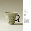 Juego de Posavasos para Taza de Té Xiangyun Pintado a Mano de Pedernal Azul y Blanco Taza Personal de Alto Nivel Taza de Té Retro
