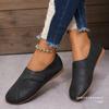 Nuevos Zapatos de Mujer de Estilo Retro de Comercio Exterior, Zapatillas Sencillas Planas de Caña Baja, Color Sólido Transfronterizo, Punta Redonda, Velcro, Suela Suave